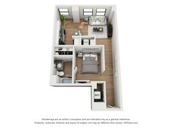 1 bed, 1 bath, 674 sqft, $1,553