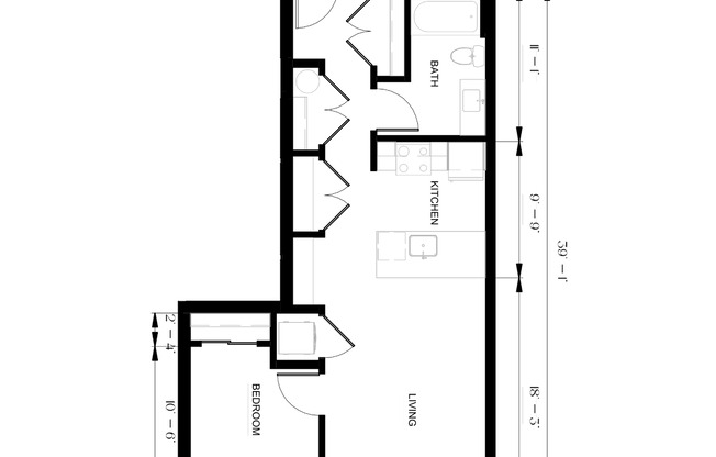 1 bed, 1 bath, 713 sqft, $2,550, Unit 109