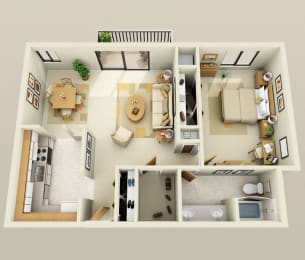 1 bed, 1 bath, 960 sqft, $1,265