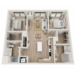 2 beds, 2 baths, 1,051 sqft, $1,877