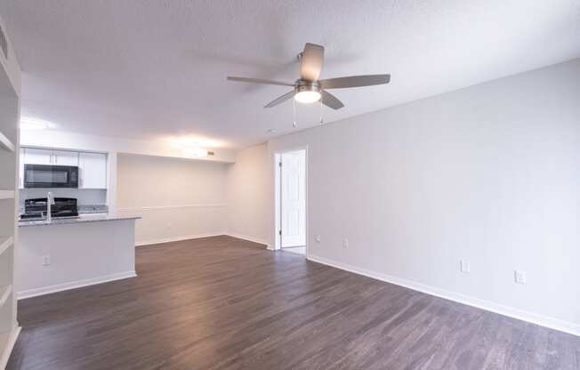 Contemporary Finishes Include Wood And Tile Flooring at The Residence at White River Apartments, Indianapolis, 46228