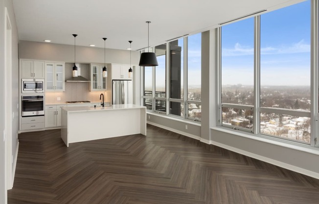 Living Room Come Kitchen View at Calhoun Towers, Minneapolis, 55416