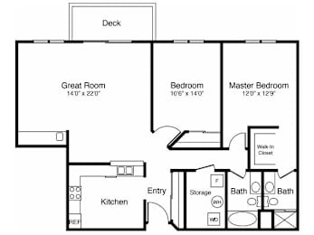 2 beds, 2 baths, 1,260 sqft, $1,945