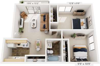 2 beds, 1 bath, 676 sqft, $1,185