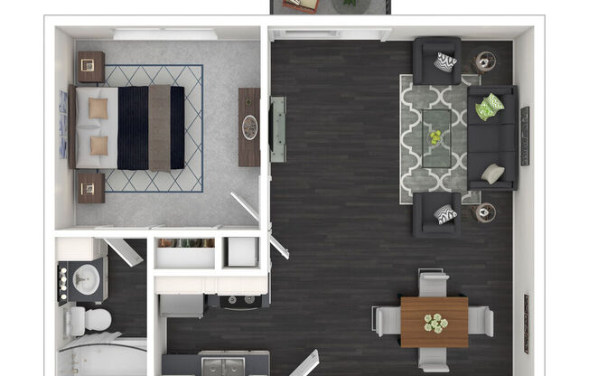 1 bed, 1 bath, 635 sqft, $2,347