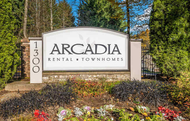 Welcoming Property Signage at Arcadia Townhomes, Washington