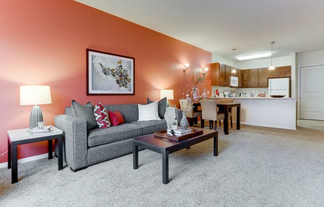 Living Room with couch at The Legends at Silver Lake Village 55+ Apartments, St. Anthony