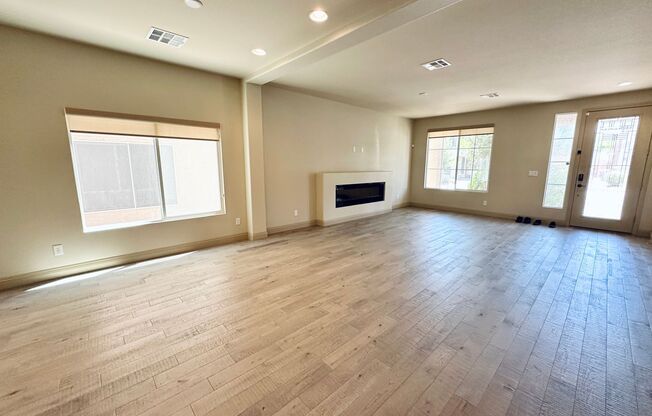 Stunning 4 bedroom 3.5 bath home with a 3 car garage! Home features many rare upgrades including real hardwood flooring, a wood framed shed, a large openable canopy, and pavers & turf! All windows have sun shades instead of blinds! All bedrooms have walk