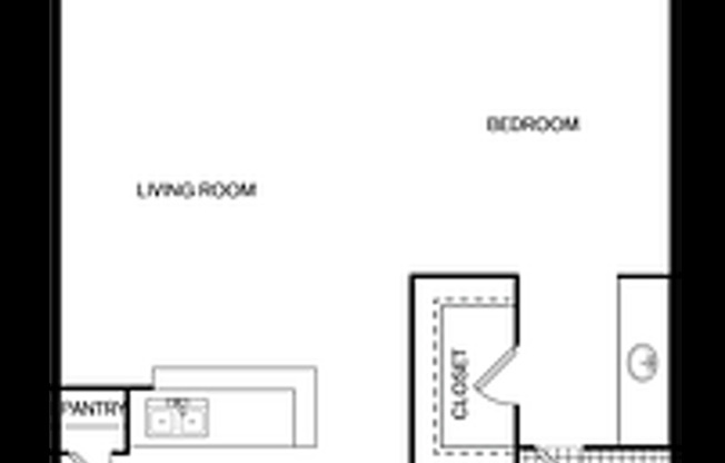 Studio, 1 bath, 583 sqft, $845, Unit 122