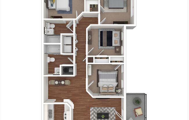4 beds, 2 baths, 1,306 sqft, $1,409, Unit 3-0305