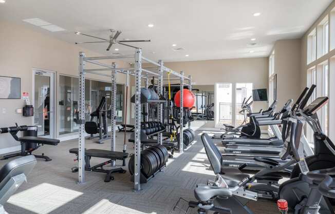 gym  at The Edison at Tiffany Springs, Kansas City, MO, 64153