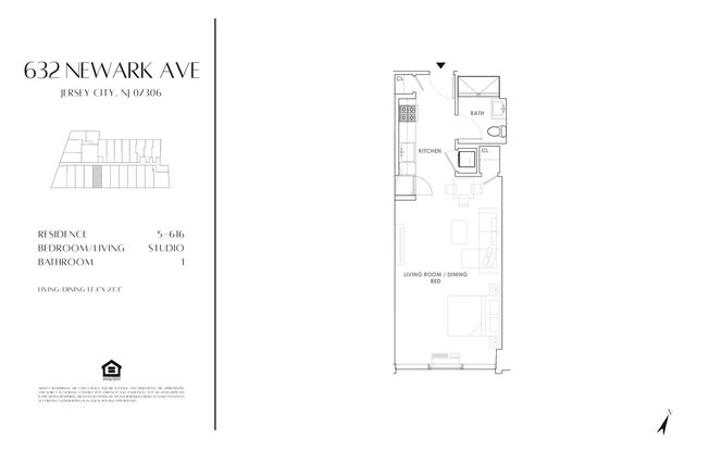 Studio, 1 bath, 534 sqft, $2,917, Unit 516