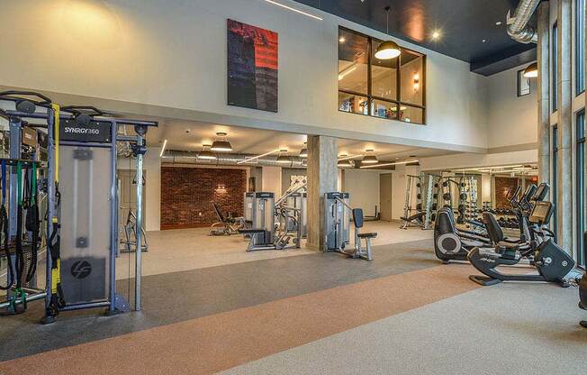 Two-Level Fitness Center at Aurora Luxury Apartments in Downtown Tampa, FL