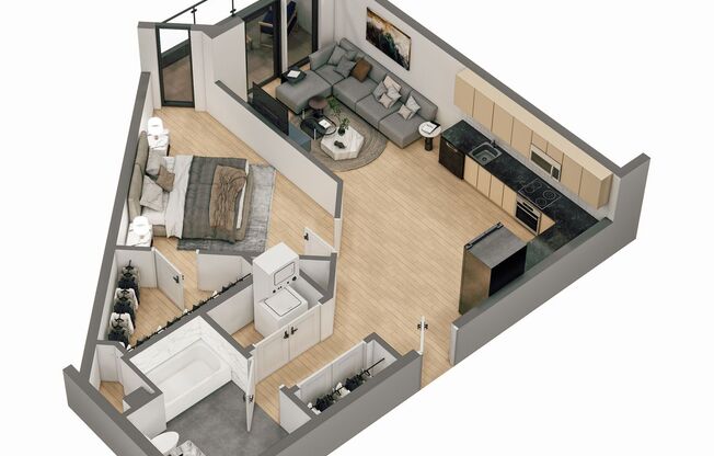 1 bed, 1 bath, 614 sqft, $1,985, Unit 214