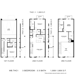 3 beds, 3.5 baths, 1,908 sqft, $3,092