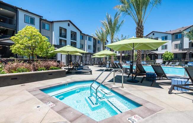 our apartments offer a swimming pool at The Vineyards Apartments, Porter Ranch, California