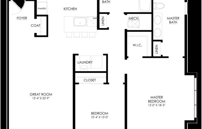 2 beds, 2 baths, 1,224 sqft, $3,117, Unit 2302