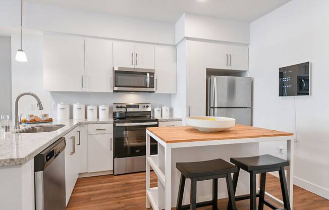 Chef-Style Kitchen at The Huntington Luxury Apartments in Duarte CA