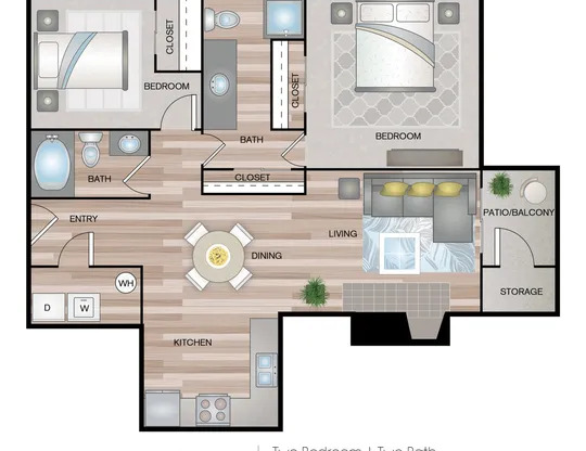 2 beds, 2 baths, 949 sqft, $1,940