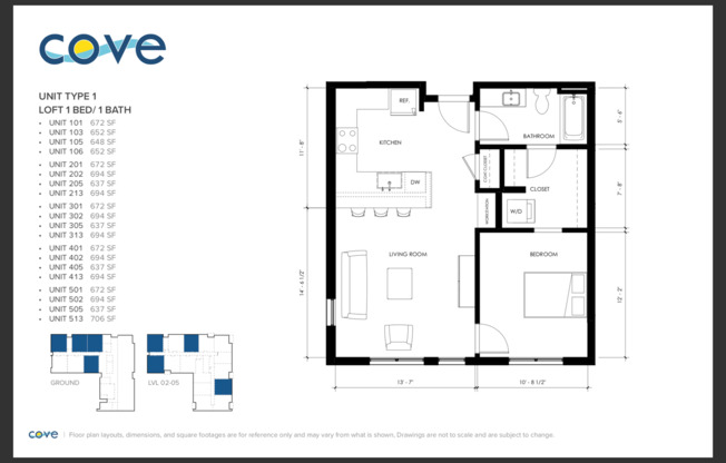 1 bed, 1 bath, 678 sqft, $1,595, Unit APT 502