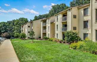our apartments are located in a quiet neighborhood with green grass