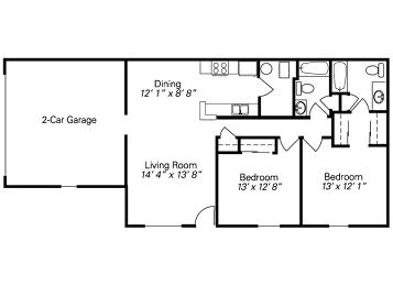 2 beds, 2 baths, 1,079 sqft, $1,824