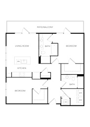 2 beds, 2 baths, 1,121 sqft, $2,165