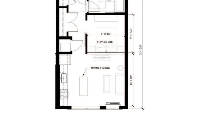 1 bed, 1 bath, 560 sqft, $1,385, Unit 419