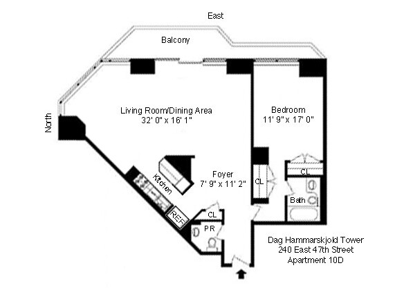 1 bed, 1.5 baths, 1,074 sqft, $6,500, Unit 10D