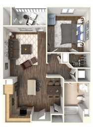 1 bed, 1 bath, 746 sqft, $2,993