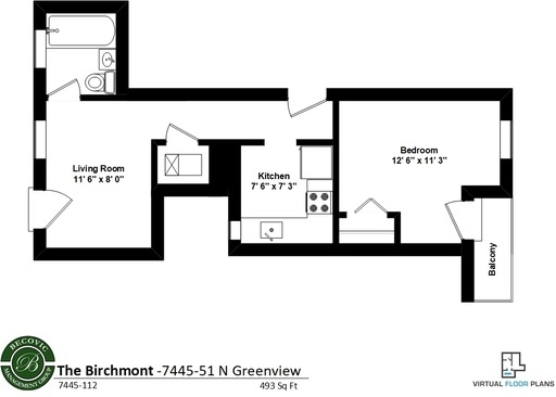 1 bed, 1 bath, 500 sqft, $1,625, Unit 7445-312