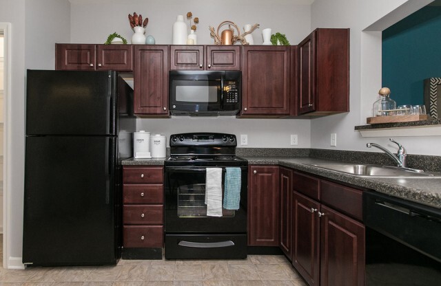 Modern kitchen of apartments for rent in Odenton, MD