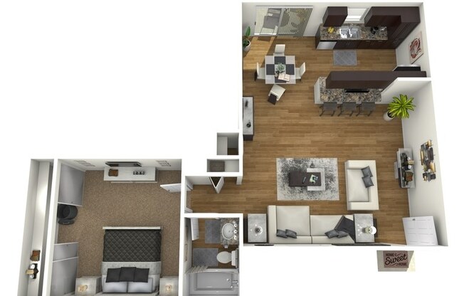 1 bed, 1 bath, 745 sqft, $1,845