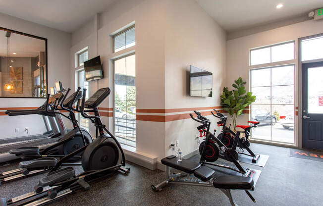 Fitness Center With Modern Equipment at Cliffs at Canyon Ridge, Ogden, 84401