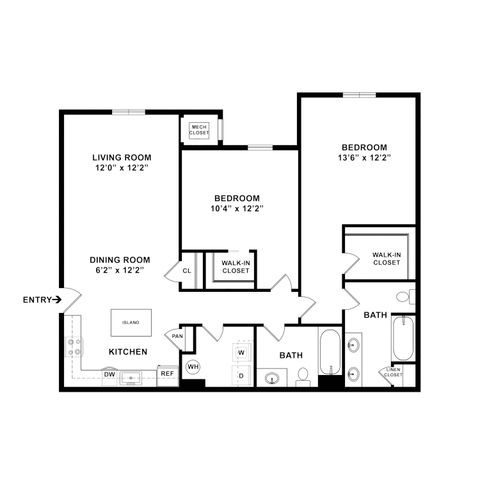 2 beds, 2 baths, 1,072 sqft, $1,720