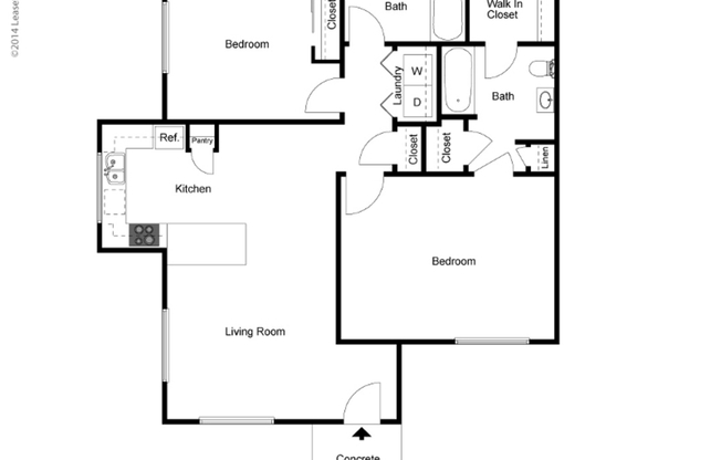 2 beds, 2 baths, 1,028 sqft, $1,318