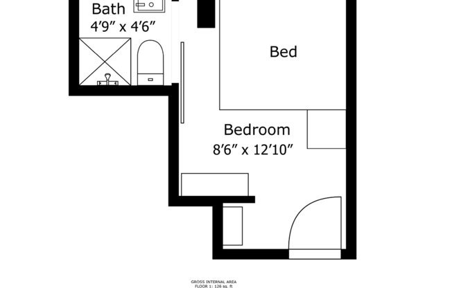 Studio, 1 bath, 126 sqft, $1,095, Unit 04