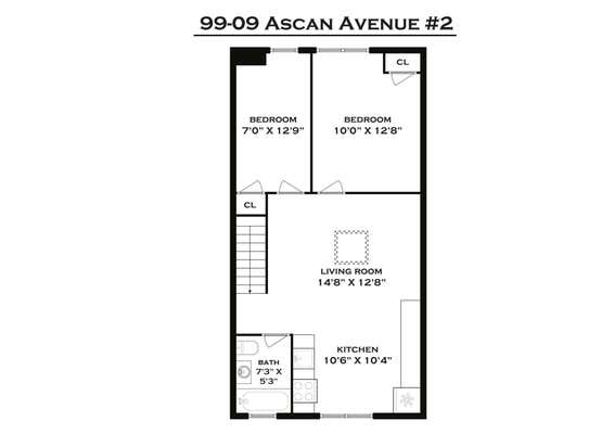 2 beds, 1 bath, 600 sqft, $2,700, Unit 2