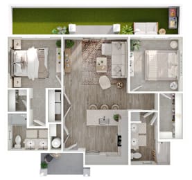 2 beds, 2 baths, 999 sqft, $2,199