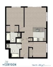 2 beds, 2 baths, 880 sqft, $3,583