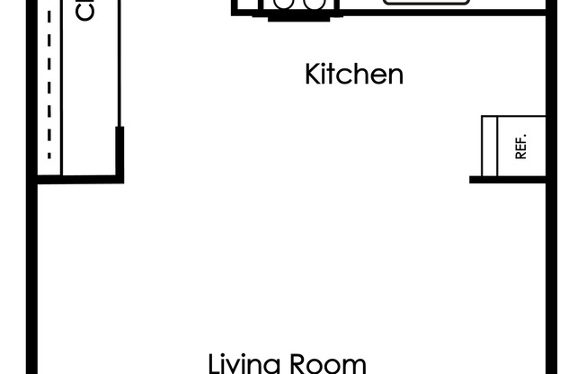 Studio, 1 bath, 420 sqft, $799, Unit 4