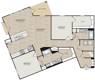 2 beds, 2 baths, 1,541 sqft, $3,208
