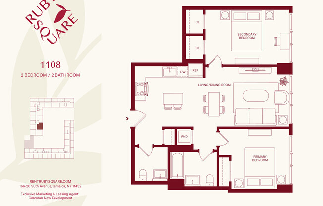 2 beds, 1.5 baths, $3,719, Unit 1108