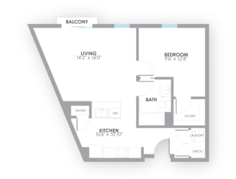 1 bed, 1 bath, 734 sqft, $1,509