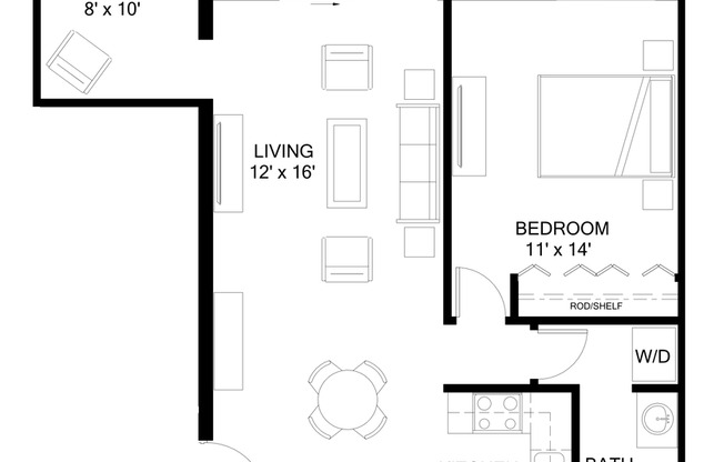 1 bed, 1 bath, 866 sqft, $1,570, Unit 52 - 06