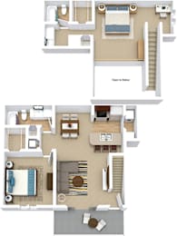 2 beds, 2 baths, 1,005 sqft, $1,775