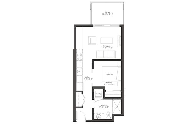 1 bed, 1 bath, 536 sqft, $1,318, Unit 218