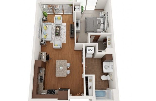 1 bed, 1 bath, 666 sqft, $1,950