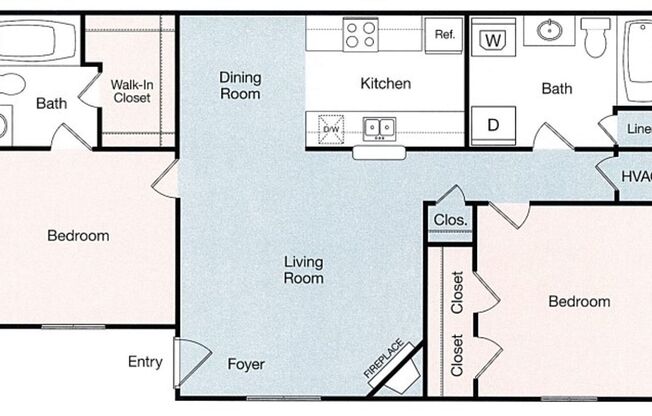 2 beds, 2 baths, 937 sqft, $1,100, Unit 705