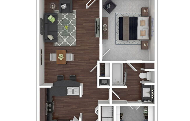 1 bed, 1 bath, 875 sqft, $1,724
